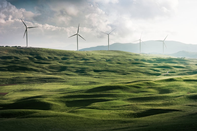 Turbines on hills